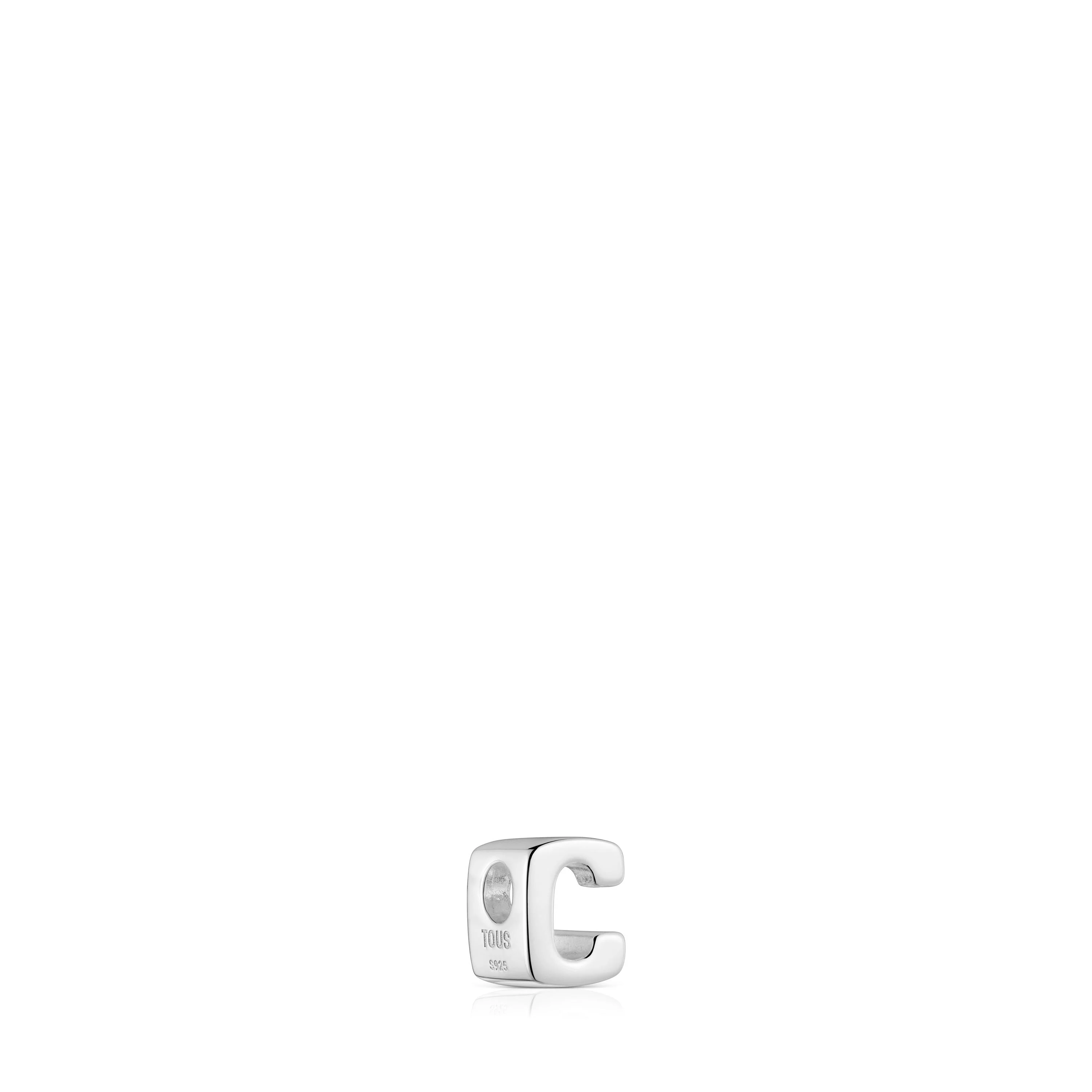 טואוס צ'ארם בצורת האות Mesh Tube C מכסף - Image 7